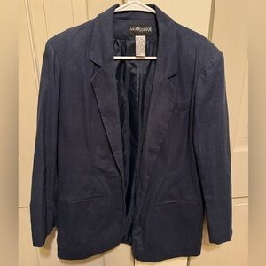 Vintage Sag Harbor Navy Linen Blend Blazer - 8P